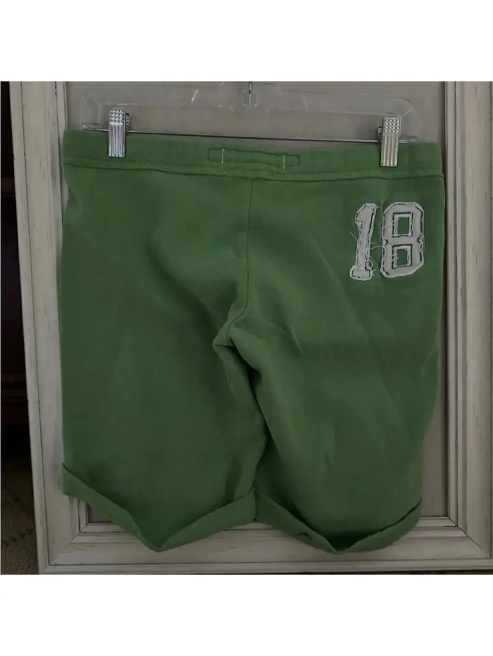 Abercrombie kids bright green sweat shorts with drawsreing waist XL